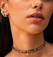 Collana Rue des Mille Donna in Pelle Cubic Zirconia GR-039 M3 AU - GR-039 M3 AU